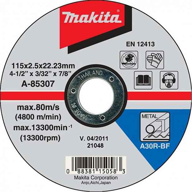 Makita - Řezný kotouč na kov 115x22,2 mm A-85307