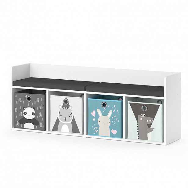 Vicco DĚTSKÁ POLICE Luigi Bílá 31.2 x 53.4 cm se 4 skládacími boxy opt.2