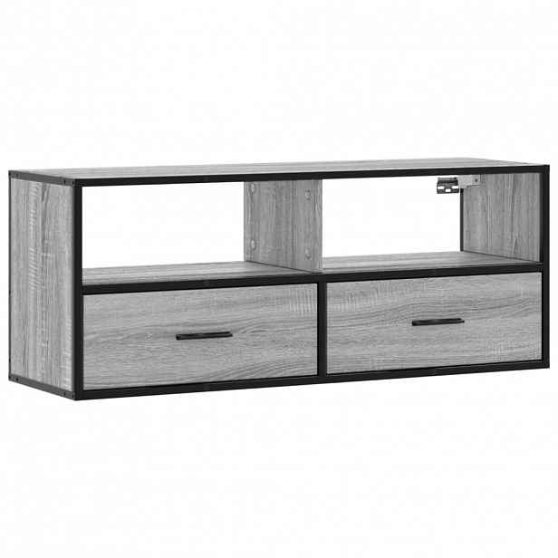 vidaXL TV skříňka šedá sonoma 100x31x39,5 cm kompozitní dřevo a kov