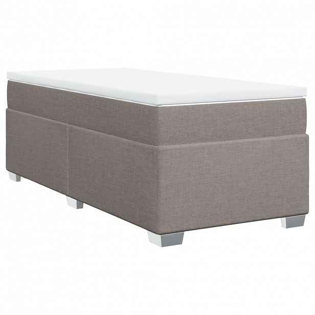 vidaXL Box spring postel s matrací taupe 100 x 200 cm textil