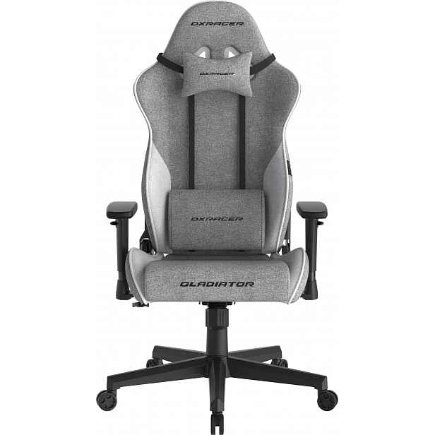 herní židle DXRacer GLADIATOR šedo-bílá, látková, č.AOJ1913S