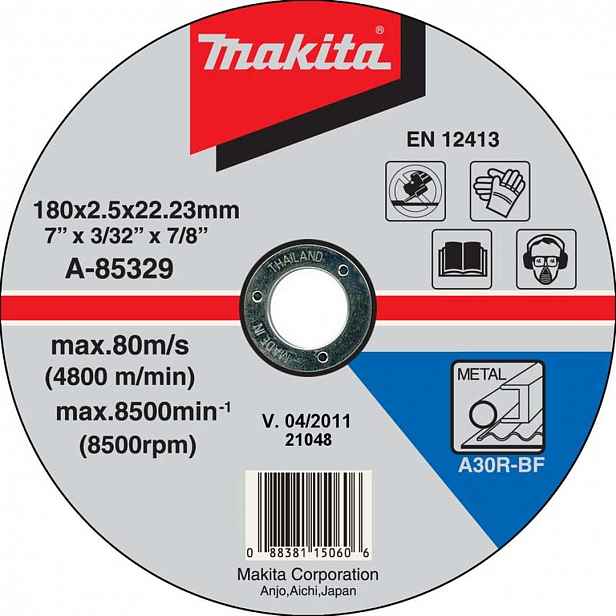 Makita - Řezný kotouč na kov 180x22,2 mm A-85329
