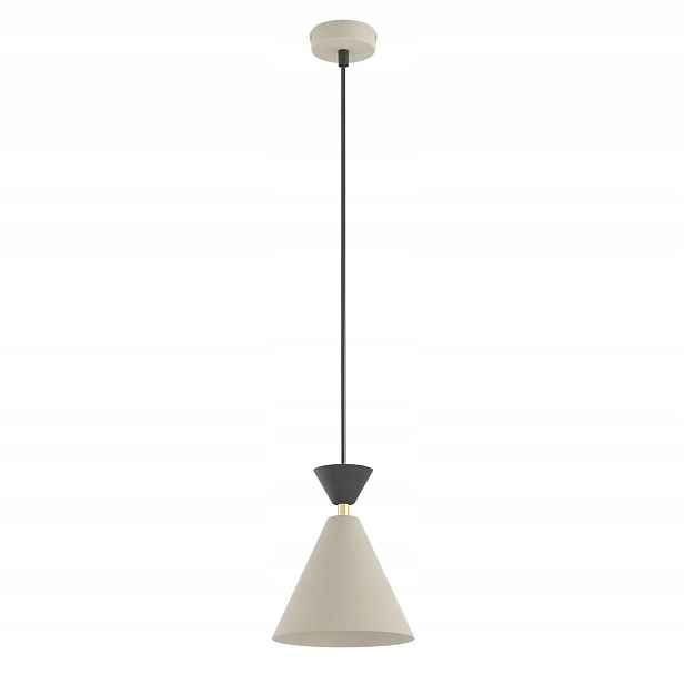 Závěsná lampa béžovo-černá s kuželovým stínidlem 1xE14 10W Klever Emibig