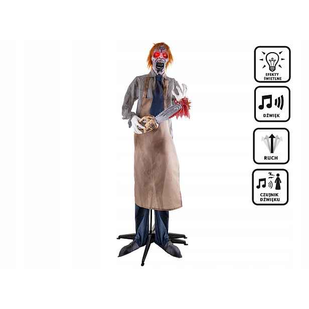 Zombie dekorace s pilou 170 cm Halloween