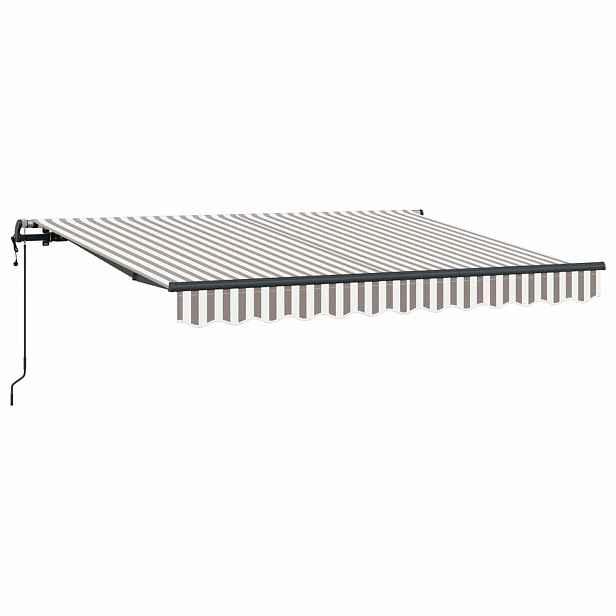 vidaXL Stahovací markýza Světle šedá a bílá 400 × 300 cm