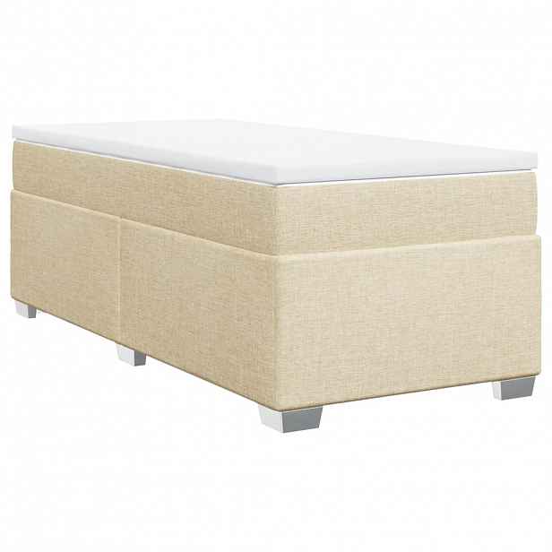 vidaXL Box spring postel s matrací krémová 100 x 200 cm textil
