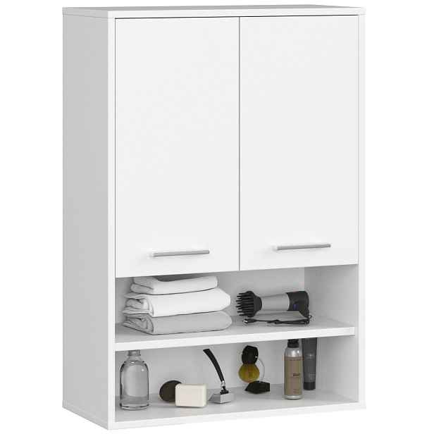 Ak furniture Závěsná koupelnová skříňka Fin W64 2D 64 cm bílá