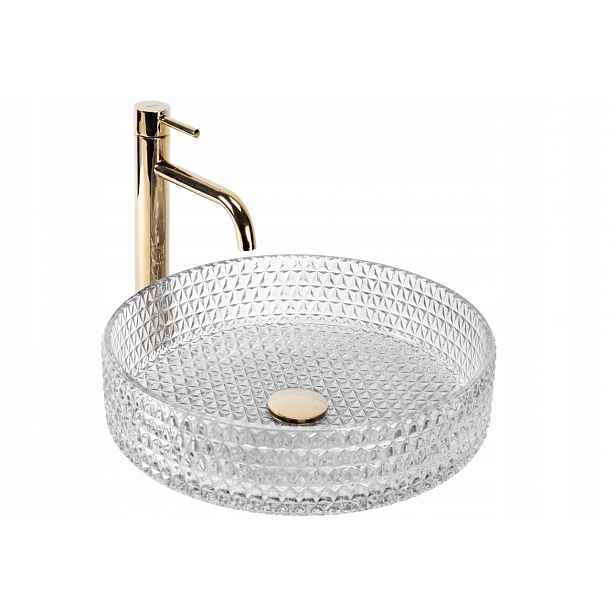 Moderní průhledná umyvadlová mísa Cristal 39 na desku