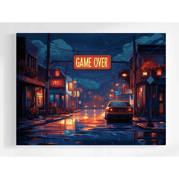 Plakát Hra Game Pc Konzola Město Auto Game Over 100x75