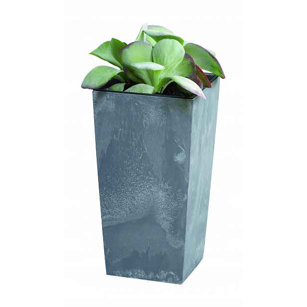 Plastový květináč s vložkou Urbi square effect 26,5 cm marengo