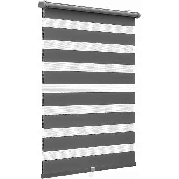 Roleta Den A Noc 40 × 130 CM Tmavě Šedá Bez Vrtání