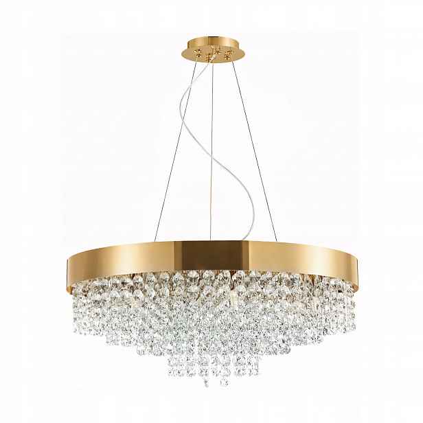 Závěsná stropní lampa Křišťálová 60 cm G9 Zlatá Glamour