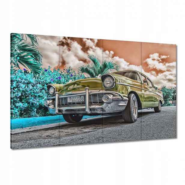 Obrazy 120x80 Žlutý historický automobil