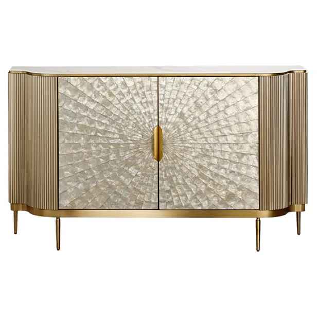LivinHill Komoda Stilig 150 cm slonovinová/zlatá