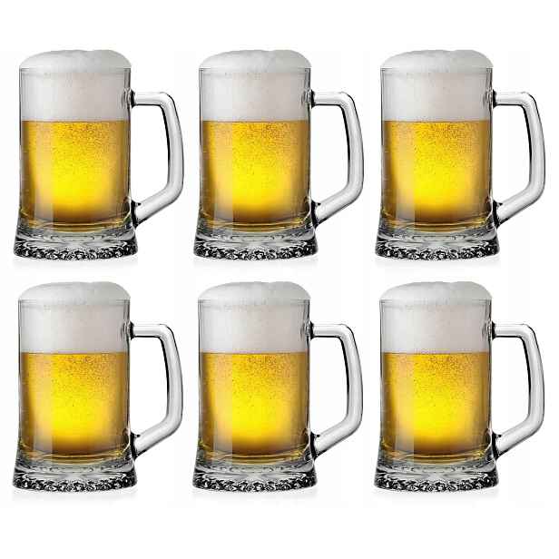 Pevné skleněné poháry s rukojetí sklenice na pivo Altom Design 620 ml 6 ks