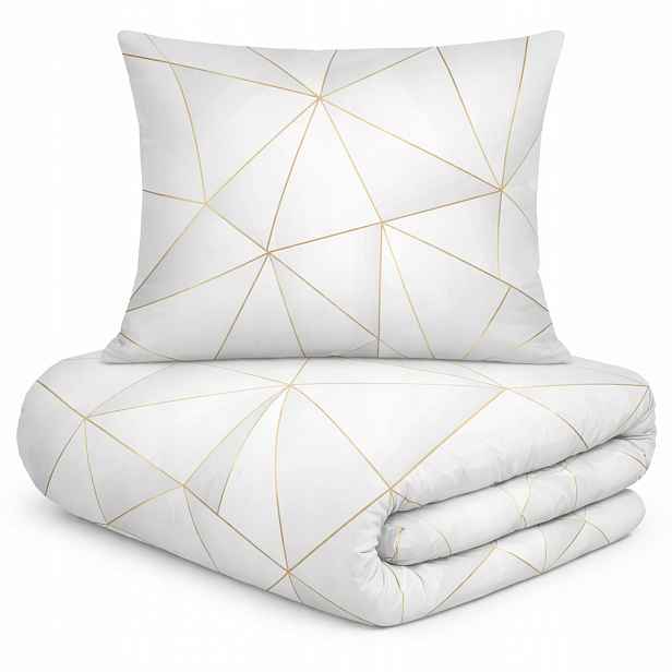 Povlečení Bavlněný satén Prestige 160x200 Geometrické na světlém pozadí
