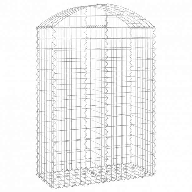 vidaXL Klenutý gabionový koš 100 x 50 x 140/160 cm pozinkované železo