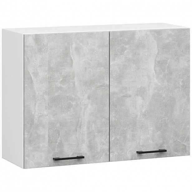 Závěsná kuchyňská skříňka 80 cm VERMINA - bílá / beton