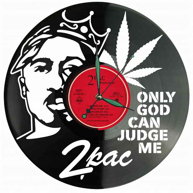 2PAC Dárek Originální dekorace do domu Hodiny z vinylové desky
