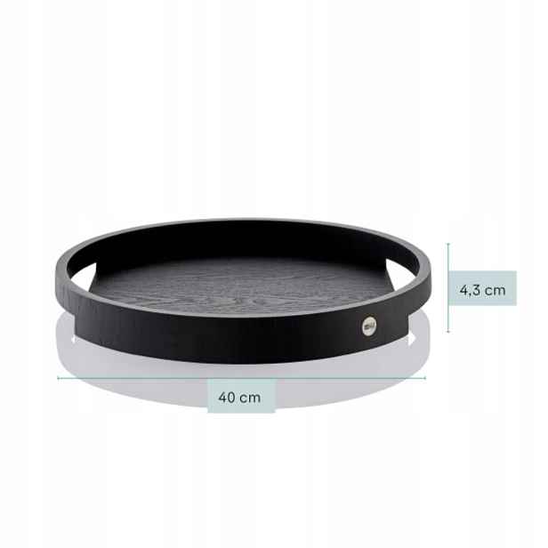 AdHoc Aura Servírovací tác dřevěný 40 cm, černý