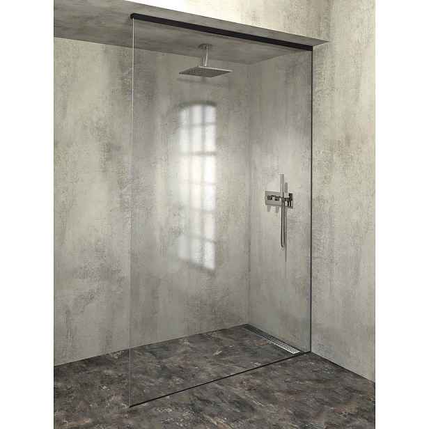 Polysan ARCHITEX sada pro neviditelné uchycení skla, podlaha-stěna-strop, 1610x2600mm, černá mat