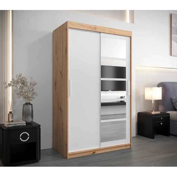 Šatní skříň Abi Ro1 Barva korpusu: Černá, Rozměry: 150 cm, Dveře: Černá