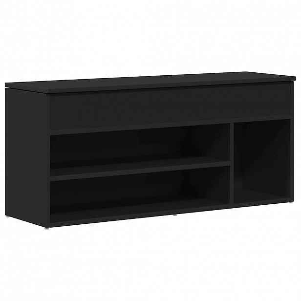 vidaXL Botník černý 102x30,5x45 cm kompozitní dřevo