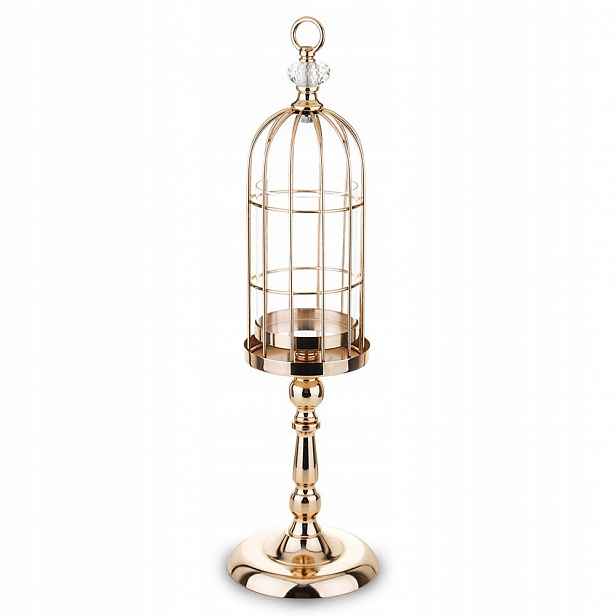 Zlatý Kovový Svícen Se Stínítkem 57 cm Na Nožce Glamour Moderní 55 60