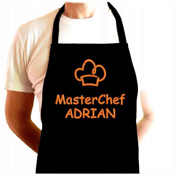 Kuchyňská zástěra MasterChef je praktickým dárek na Každé Narozeniny 18-99, výšivka