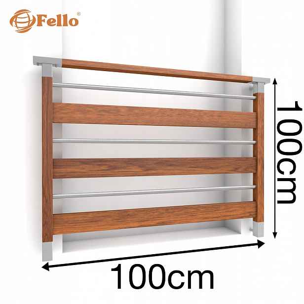 Diverse Francouzský balkon 100 cm Zábradlí Dřevo