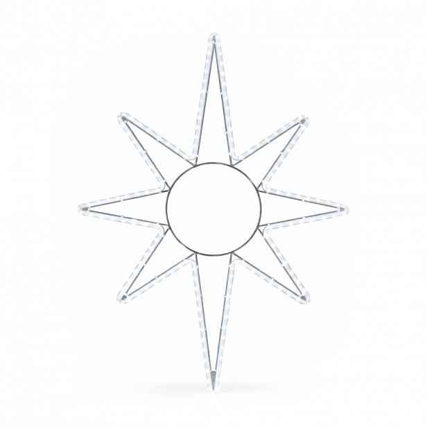 Easy Fix 2D LED světelná hvězda X., 67 × 100 cm, ledově bílá, závěsná, hliník
