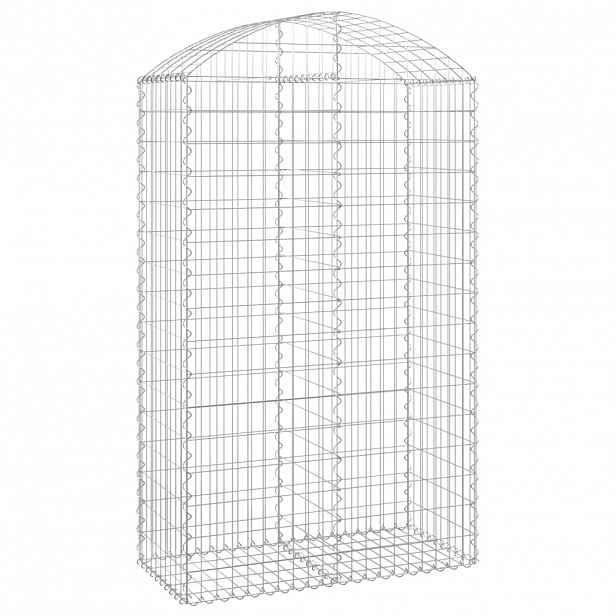 vidaXL Klenutý gabionový koš 100 x 50 x 160/180 cm pozinkované železo
