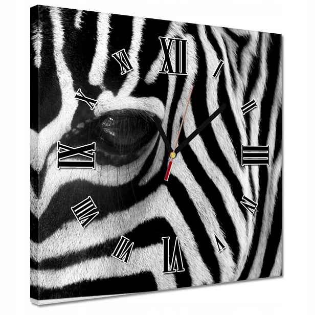 30x30 hodiny černé a bílé Zebra pruhy