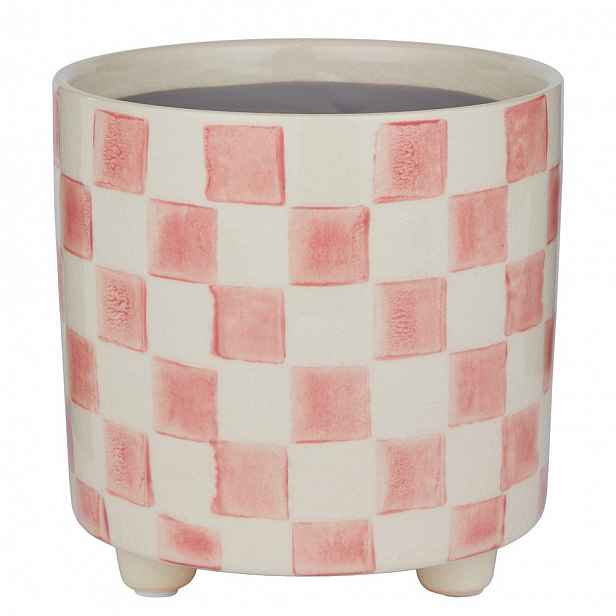 Butlers NEW DELFT Květináč šachovnice 13,5 cm - růžová