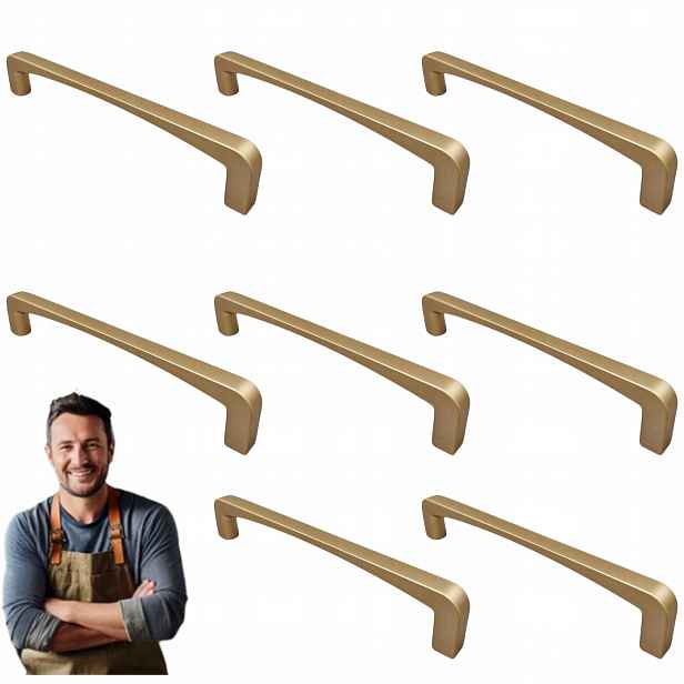 Nábytková Úchytka do skříňky Zásuvky Lucia 160 mm Zlatá saténová barva 8ks