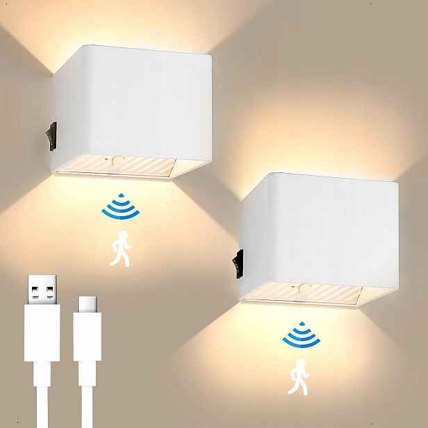 Nástěnná Led lampa s pohybovým senzorem Akumulátor 3000 mAh Sada 2ks 3000K