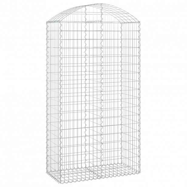 vidaXL Klenutý gabionový koš 100 x 50 x 180/200 cm pozinkované železo
