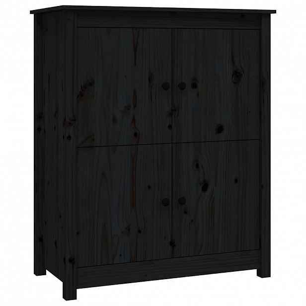 vidaXL Příborník černý 83 x 41,5 x 100 cm masivní borové dřevo