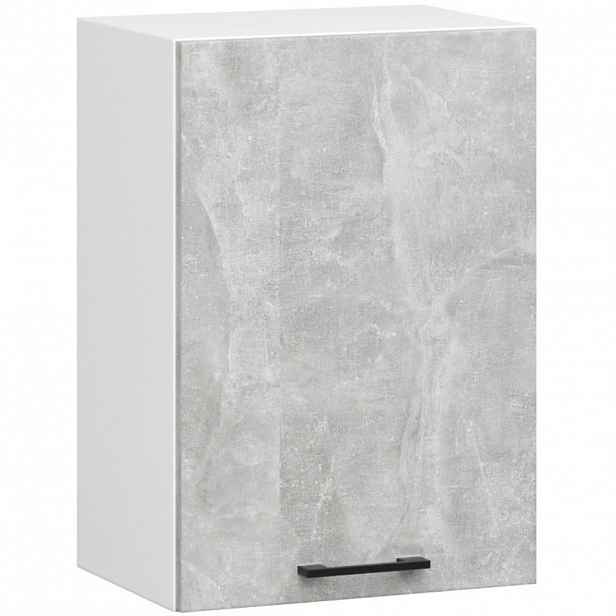 Závěsná kuchyňská skříňka 50 cm VERMINA - bílá / beton