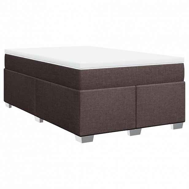 vidaXL Box spring postel s matrací tmavě hnědá 120x190 cm textil