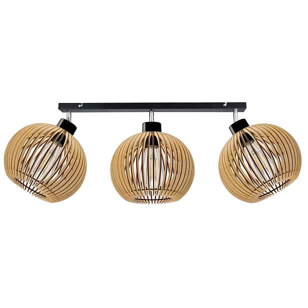 Lampa stropní svítidlo lustr pohyblivý strop stínidlo dřevo 3