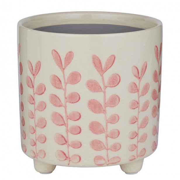 Butlers NEW DELFT Květináč lístky 13,5 cm - růžová