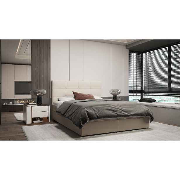 Designová postel MALIKA - 180x200, béžová