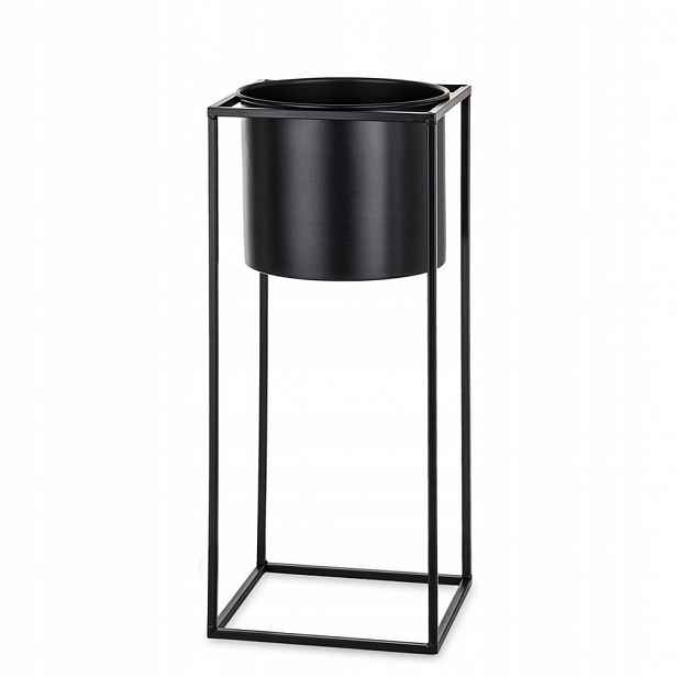 Květináč Obal Na Květináč Se Stojanem 50x20 cm Černý Kovový Na Stojanu Moderní