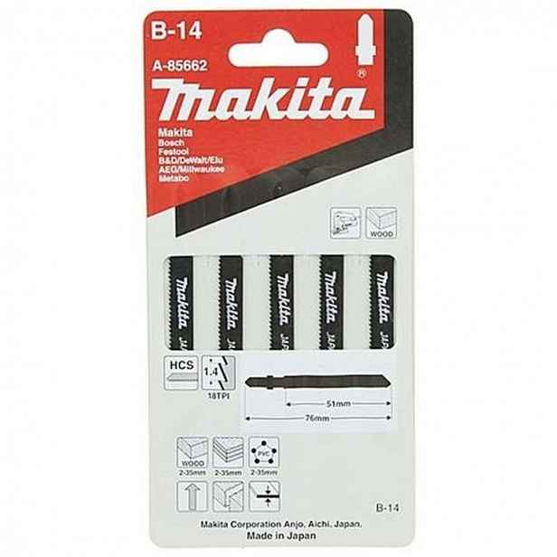 Makita - Sada pilových plátků 18 TPI, délka 76 mm, 5 ks A-85662