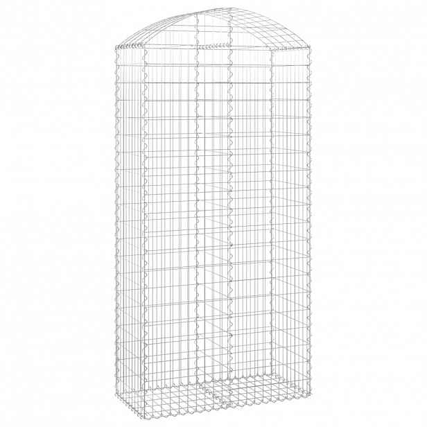 vidaXL Klenutý gabionový koš 100 x 50 x 200/220 cm pozinkované železo