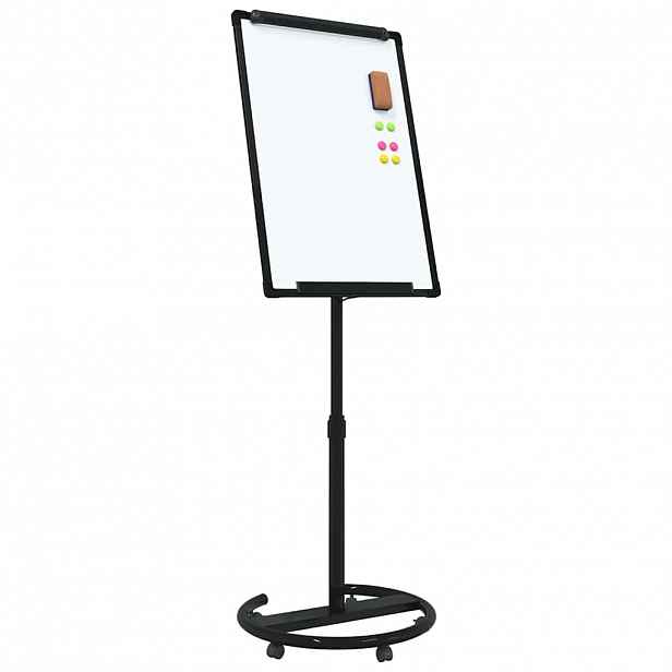 vidaXL Magnetická bílá tabule Černá a bílá 62 x 62,5 x 197 cm EPS