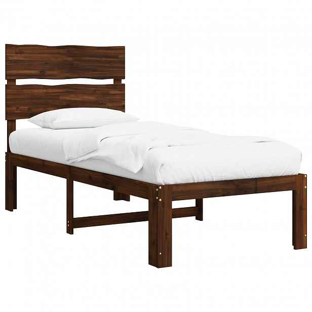 vidaXL Postel s čelem ROSTOCK Tmavě hnědá 75 x 190 cm