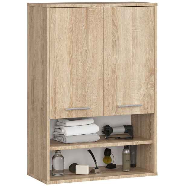 Ak furniture Závěsná koupelnová skříňka Fin W64 2D 64 cm dub sonoma