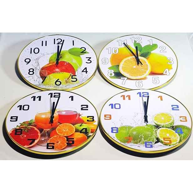 hodiny d30cm, 4DEKORY, OVOCE